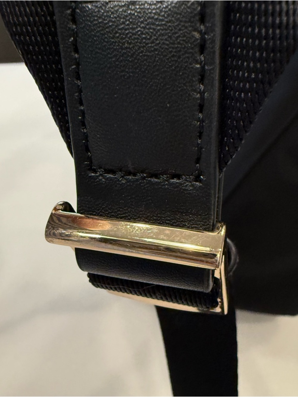 Michael Kors Backpack Polly Slim Zip Black Nylon Gold Hardware NWT 30S9GP5B8C - Picture 12 of 13